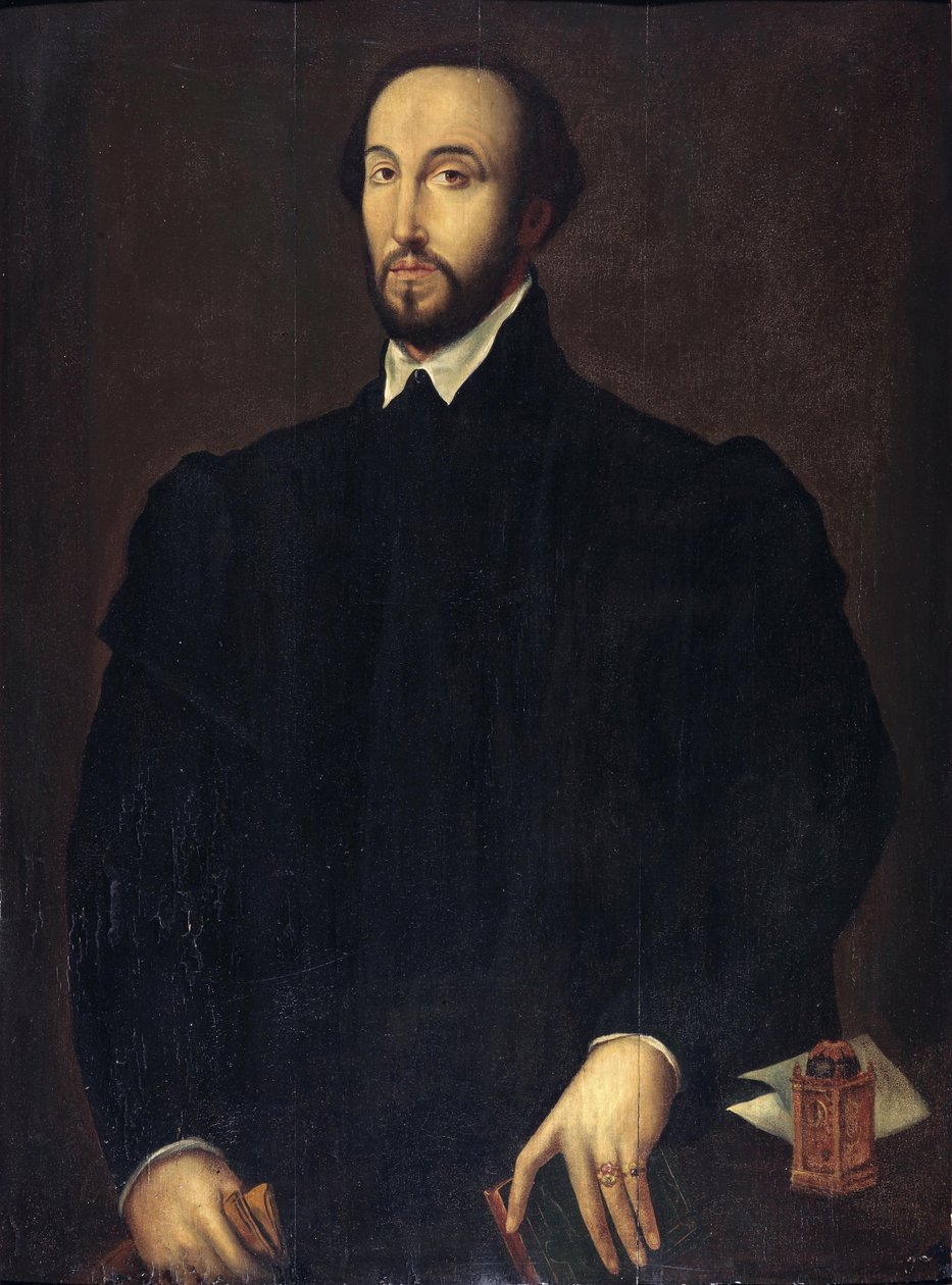 Retrato de Antoine Perrenot de Granvelle (1517-1586), cardeal e ministro dos Países Baixos espanhóis de Follower of Antonis Mor