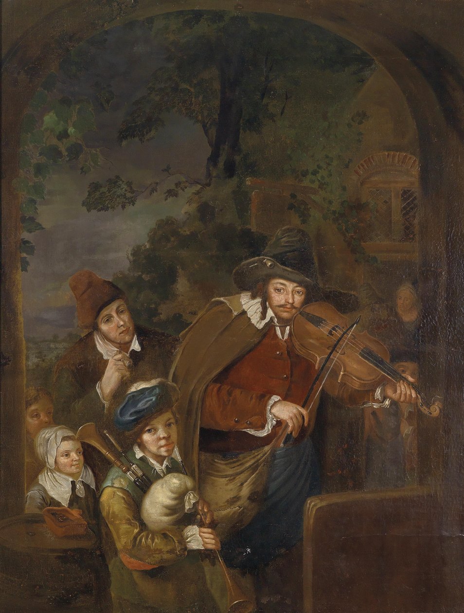 Passeando músicos de Follower of Christian Wilhelm Ernst Dietrich