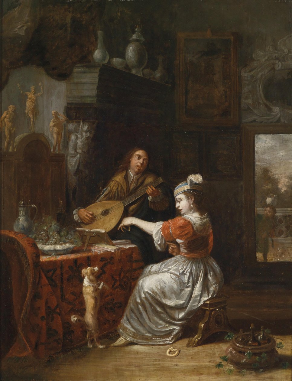 A declaração musical do amor de Follower of Gabriël Metsu