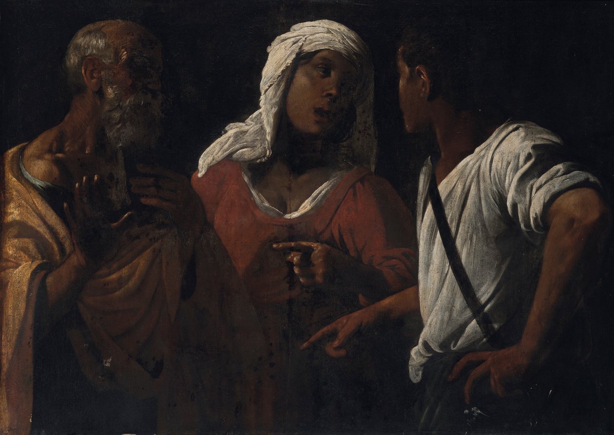 A negação de São Pedro de Follower of Hendrick ter Brugghen