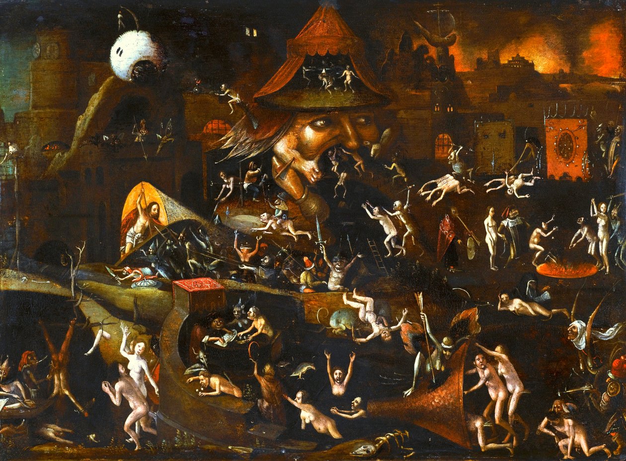 A angustiante do inferno de Follower of Hieronymus Bosch