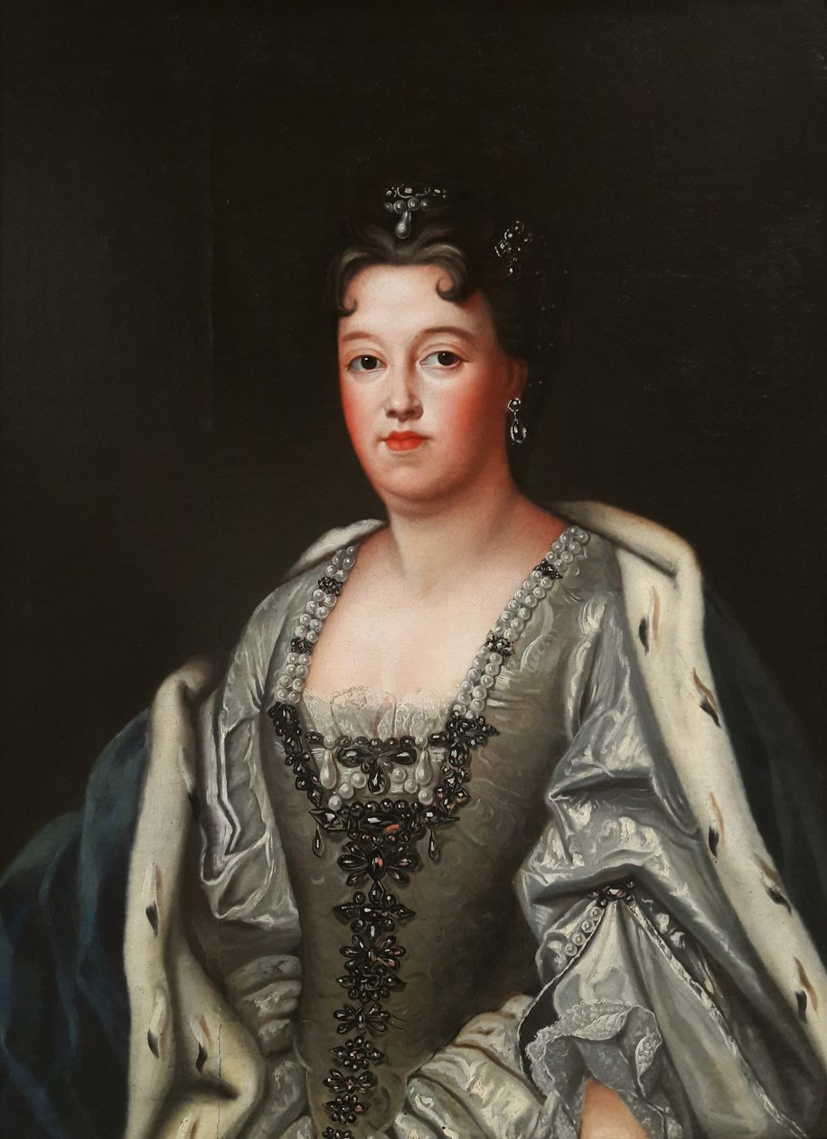 Retrato de Therese Kunigunde da Polônia em um vestido de prata de Follower of Joseph Vivien