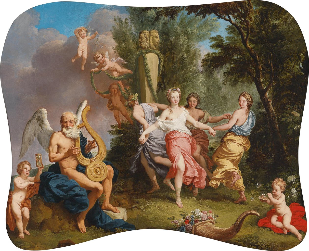 Dance a musica da época de Follower of Laurent de La Hyre