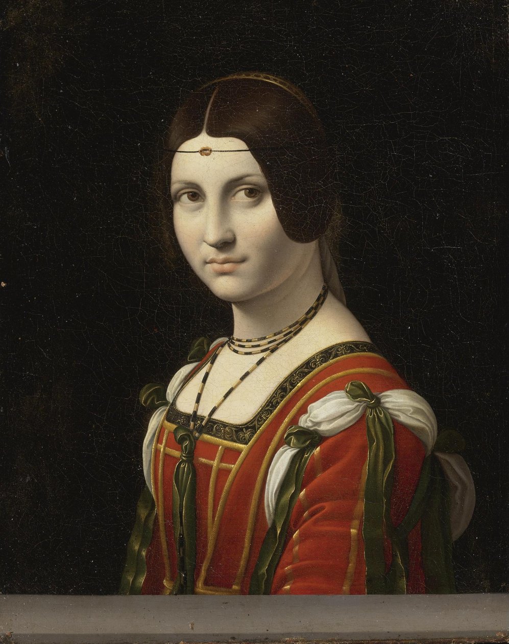 Retrato de uma mulher desconhecida, chamado La Belle Ferronnière, antes de 1750 de Follower Leonardo Da Vinci