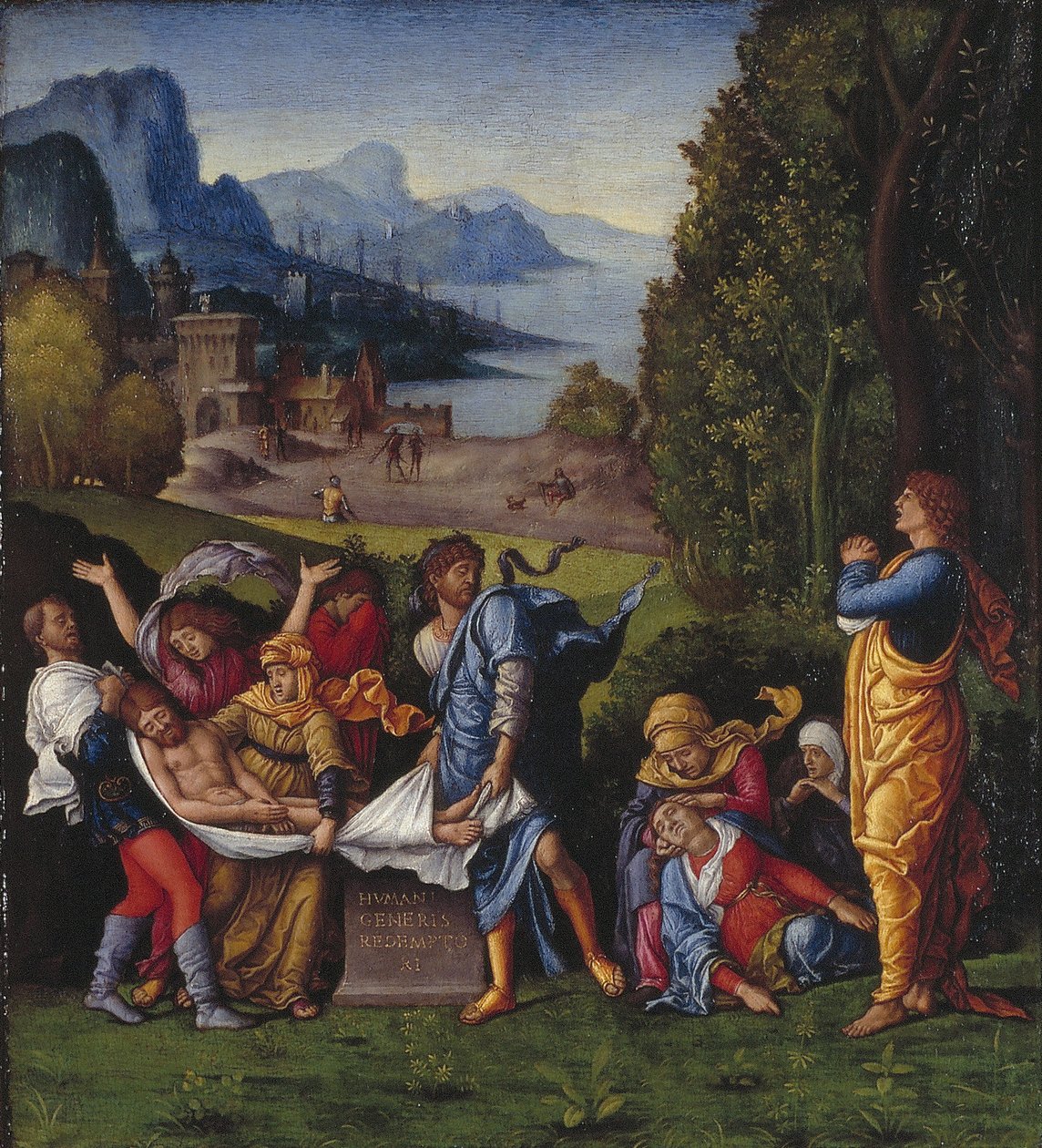 Holandês: A sepultura de Cristo A sepultura de Follower of Andrea Mantegna