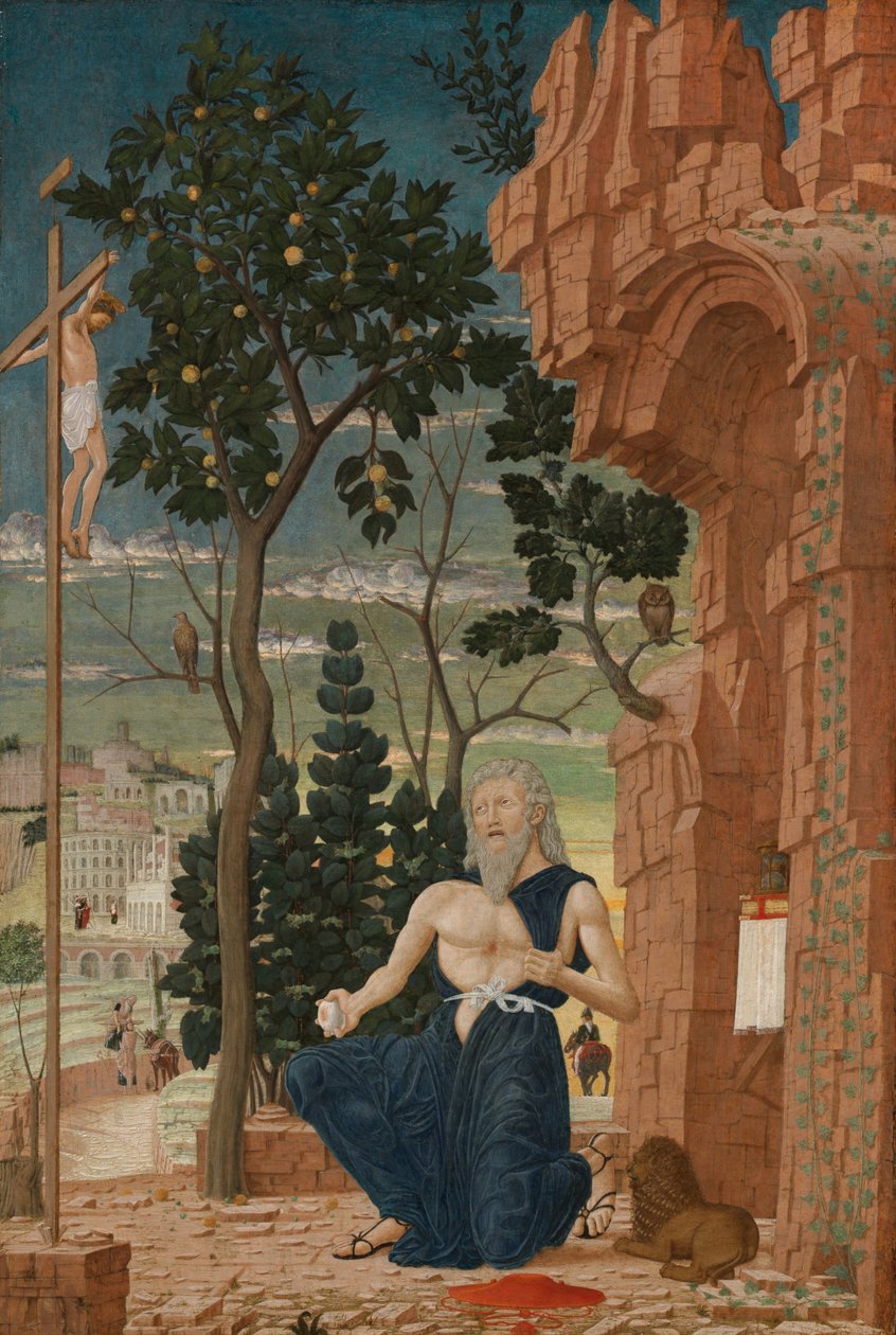 São Jerônimo no deserto de Follower of Andrea Mantegna
