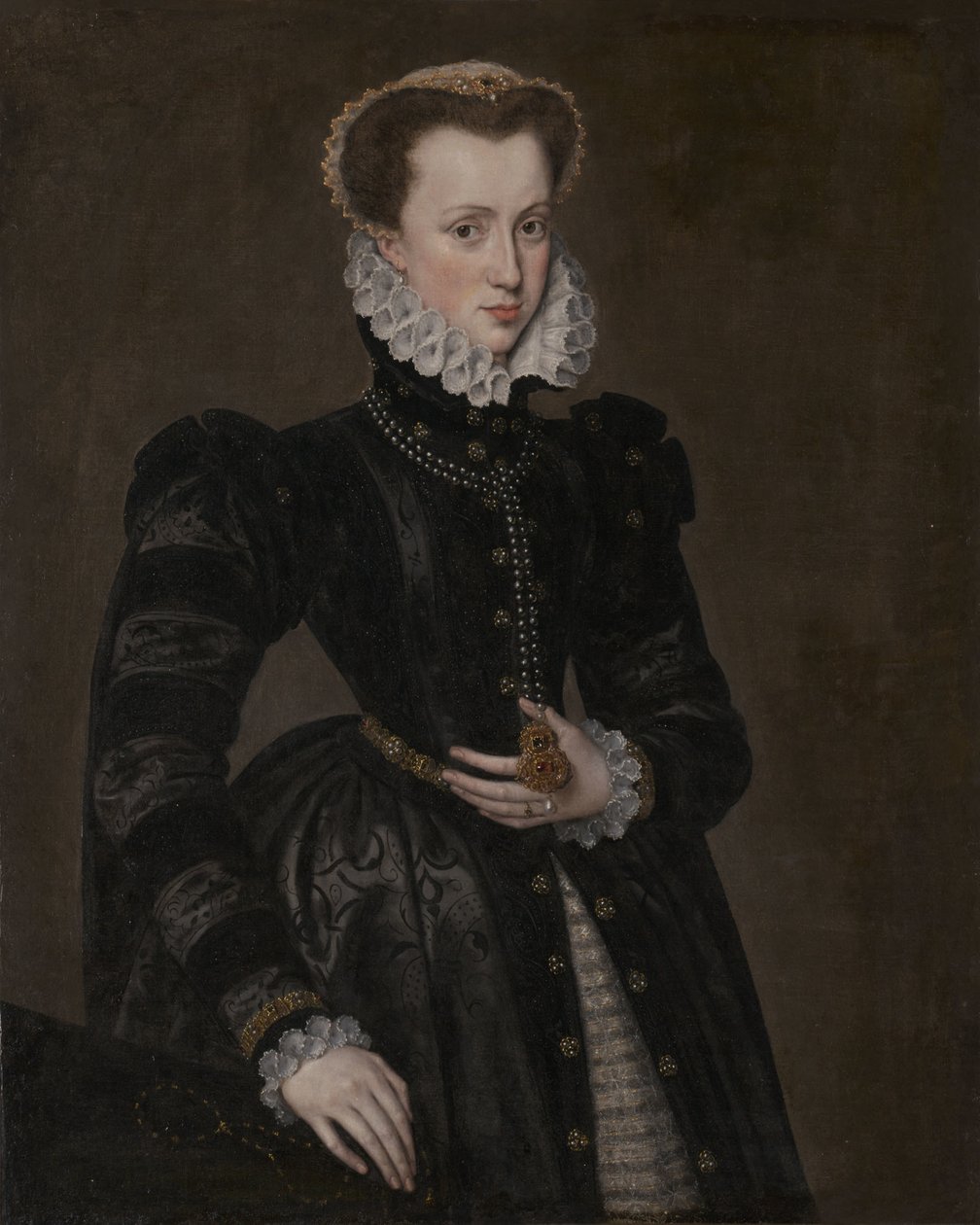Retrato de uma dama da corte de Follower of Antonis Mor