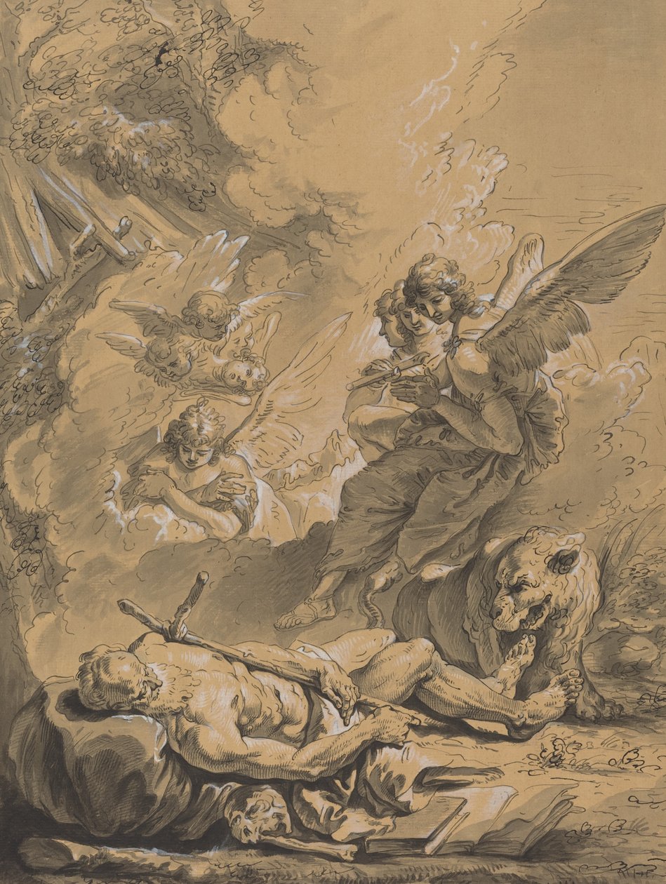 Morte de São Jerônimo de Follower of Francesco Fontebasso