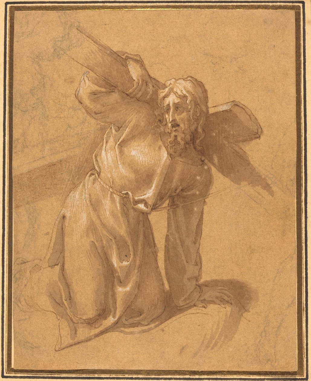 Cristo caindo sob a cruz de Follower of Francesco Salviati