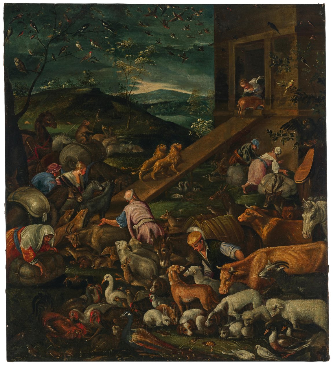 Jacopo Bassano (sucessor) Entrada dos animais na Arca de Noé de Follower of Jacopo Bassano