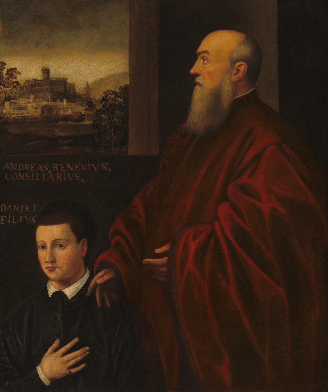 Andrea Renier e seu filho Daniele de Follower of Jacopo Tintoretto
