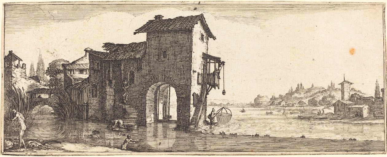 O moinho de água de Follower of Jacques Callot