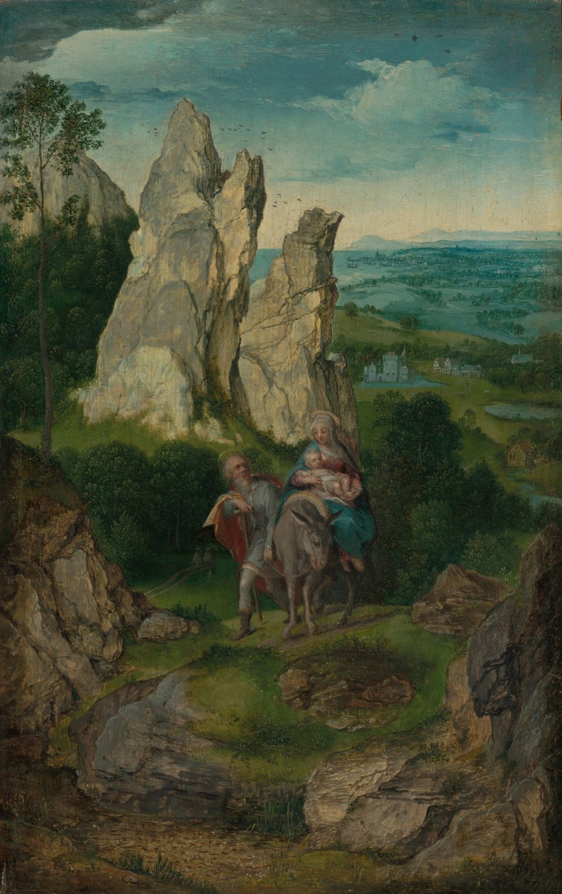 A fuga para o Egito de Follower of Joachim Patinir