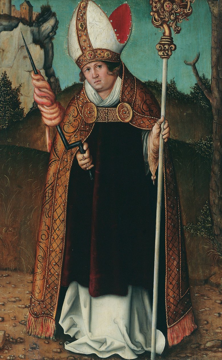 Alemão:  Hl. Erasmo Santo Erasmo de Follower of Lucas Cranach the Elder