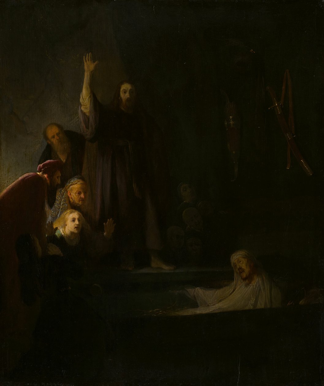 A Ressurreição de Lázaro de Follower of Rembrandt van Rijn