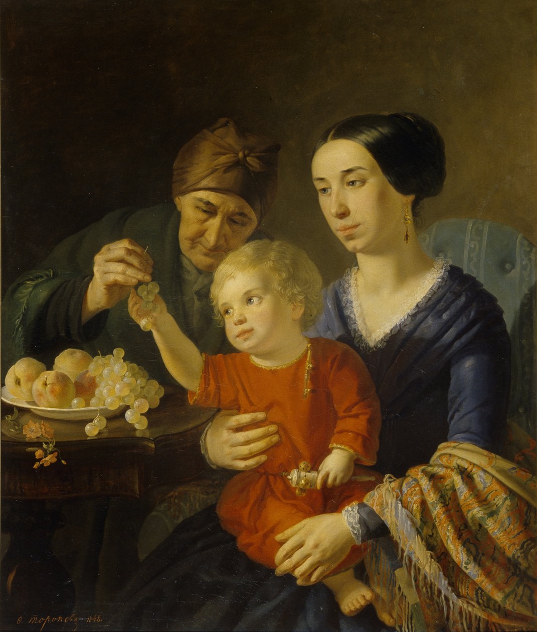 Retrato de família, 1848 de Foma Gavrilovich Toropov