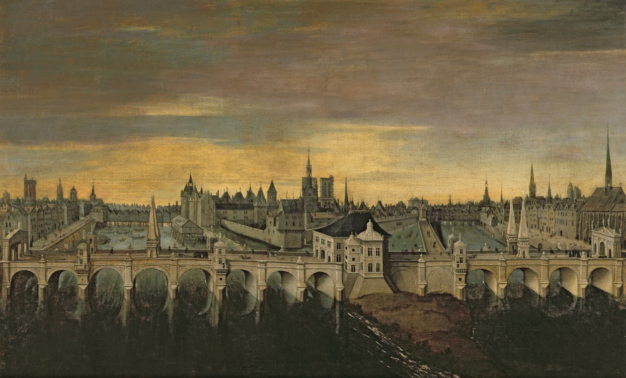 Projeto para a construção da Pont-Neuf, c.1577 de Fontainebleau School