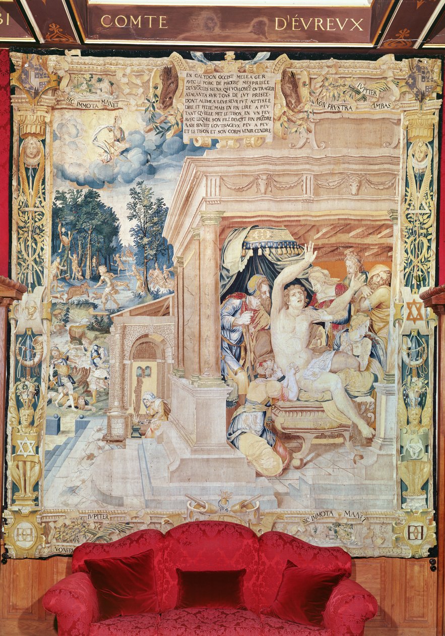 Atalanta e Meleager, da história de Diana de Fontainebleau School