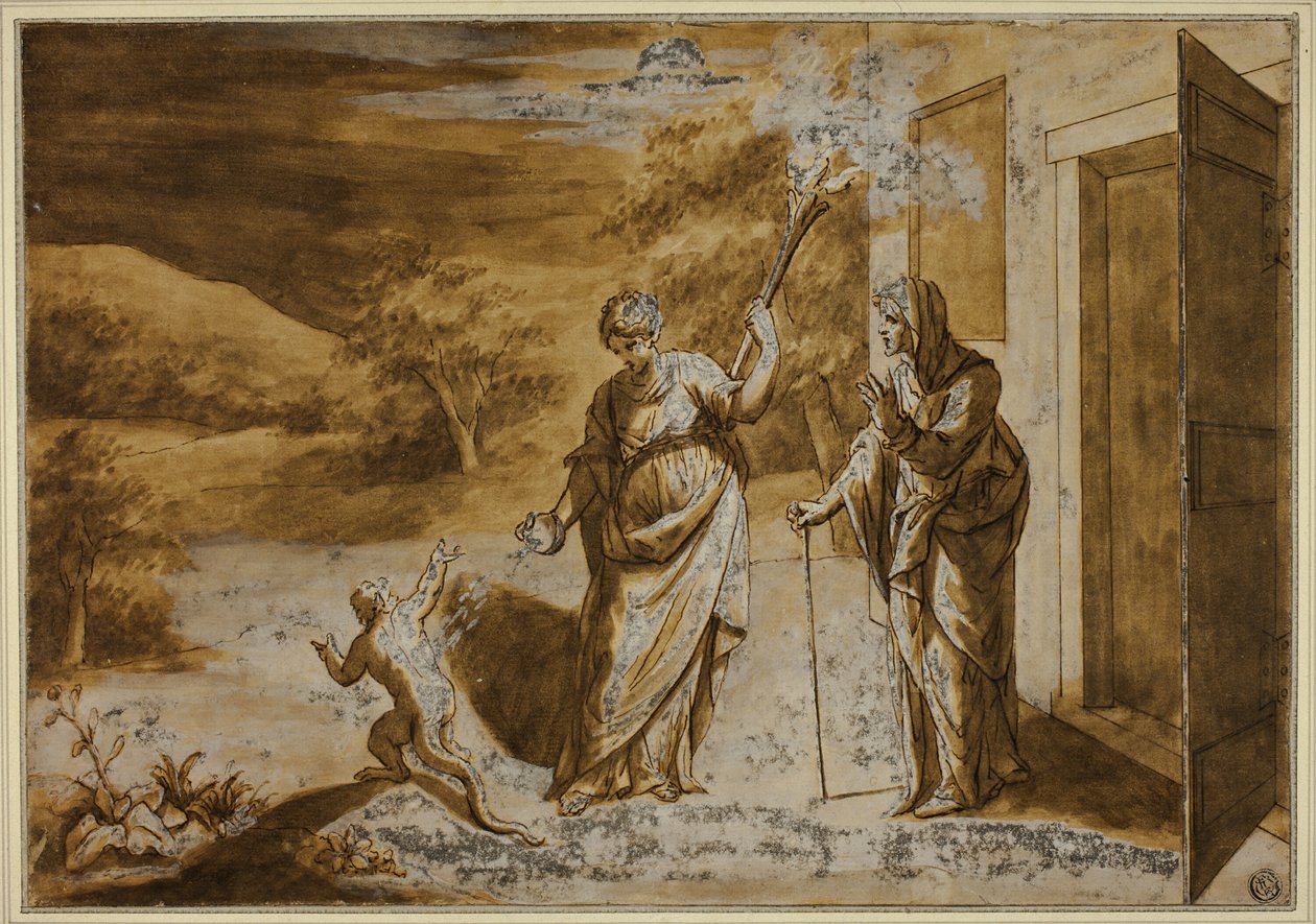 Ceres transformando o garoto zombeteiro em um lagarto de Fontainebleau School