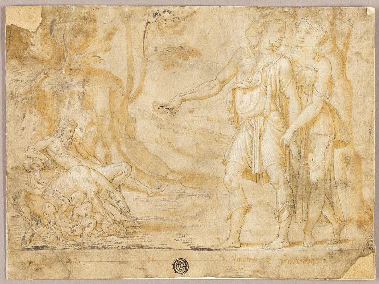 Faustulus e Merentia Descobrem Rômulo e Remo de Fontainebleau School