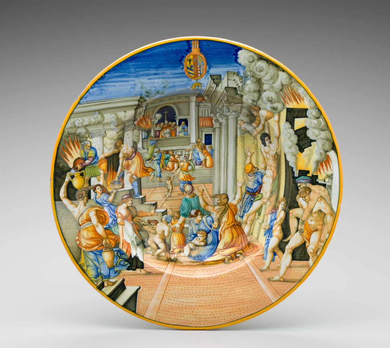 A queima de Tróia, entre 1570 e 1574 de Fontana Workshop