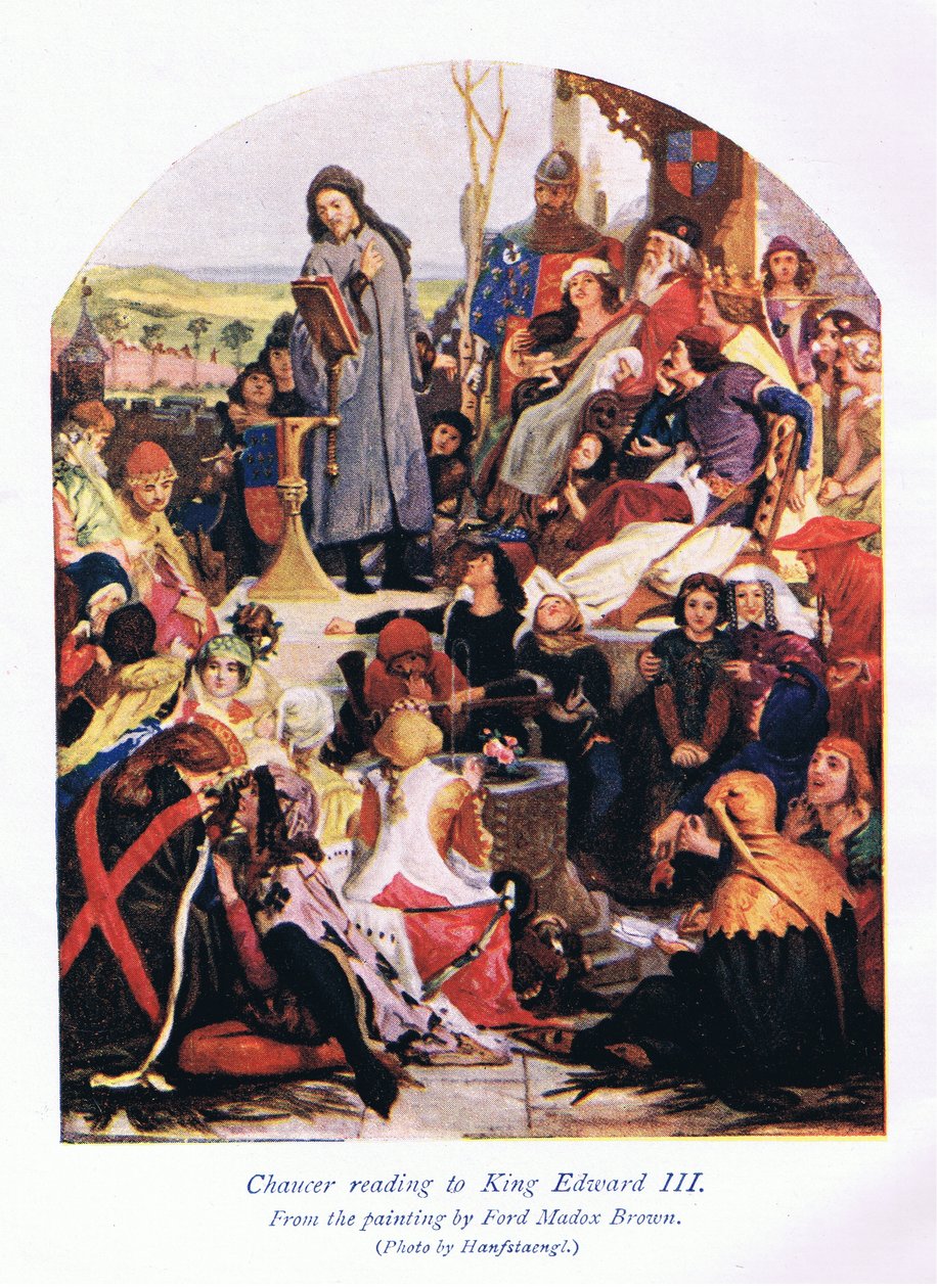 Chaucer lendo para o rei Edward III de Ford Madox Brown