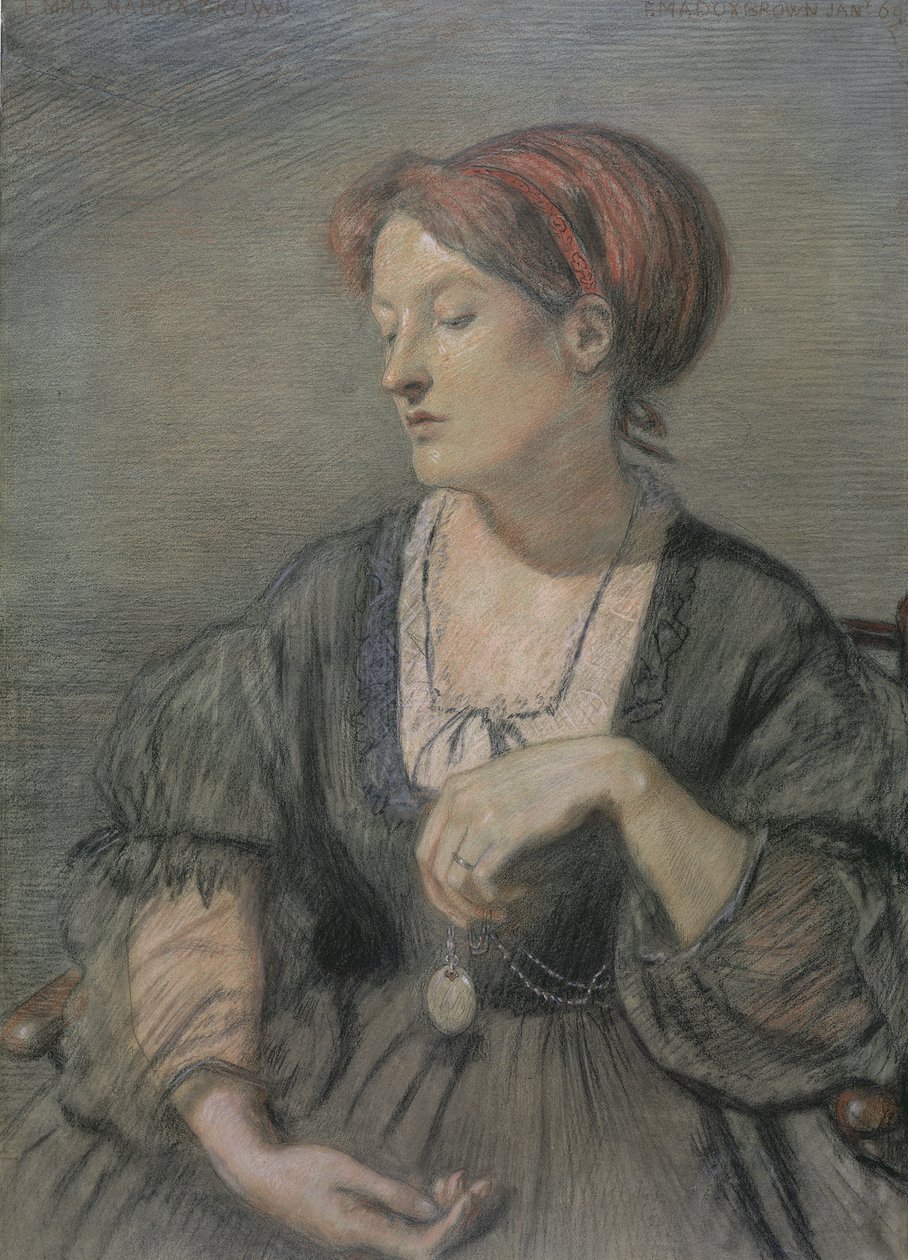 Emma Madox Brown (1829-90) 1869 (pastel) de Ford Madox Brown