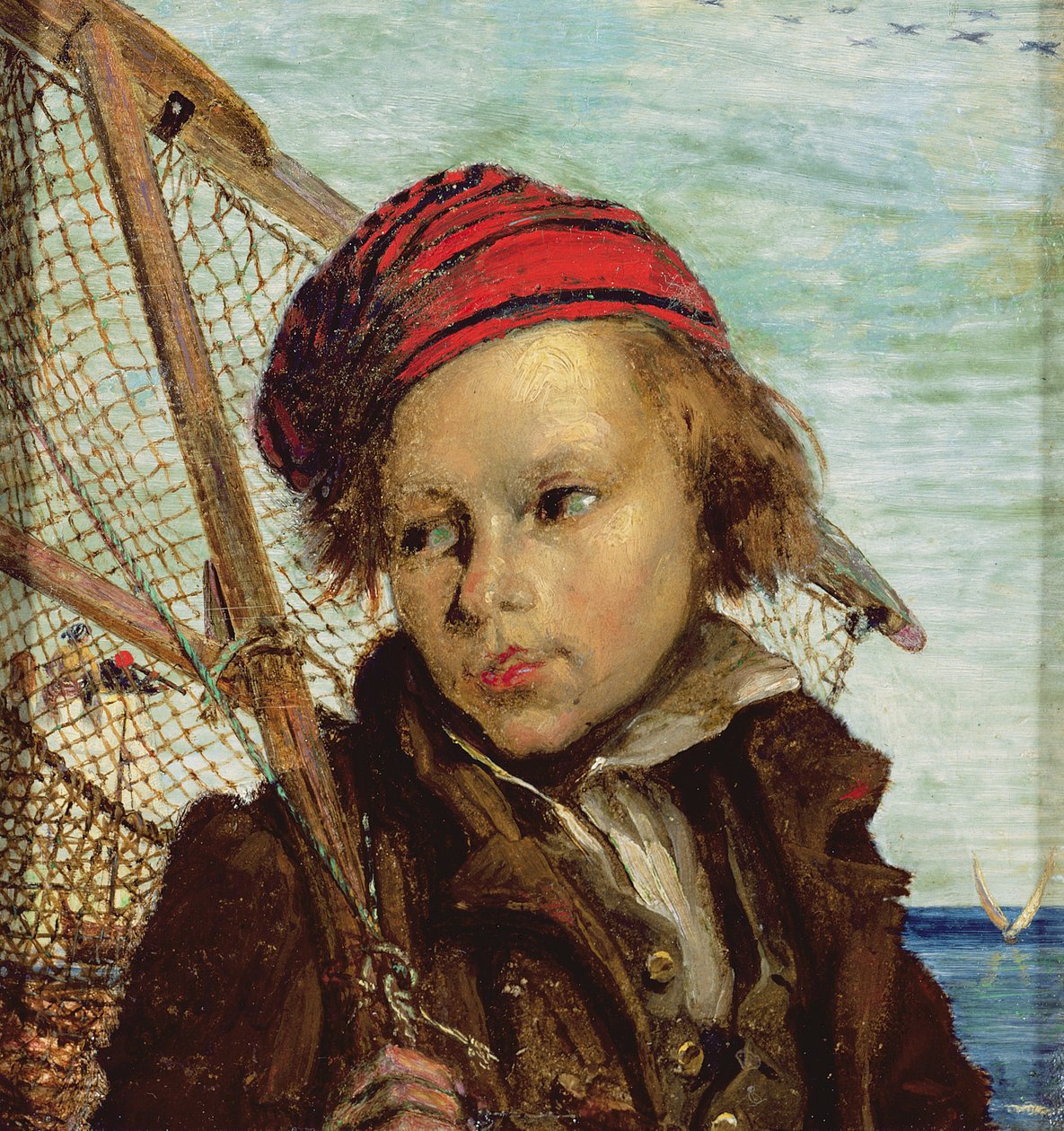 Pescador Italiano (óleo sobre papel) de Ford Madox Brown