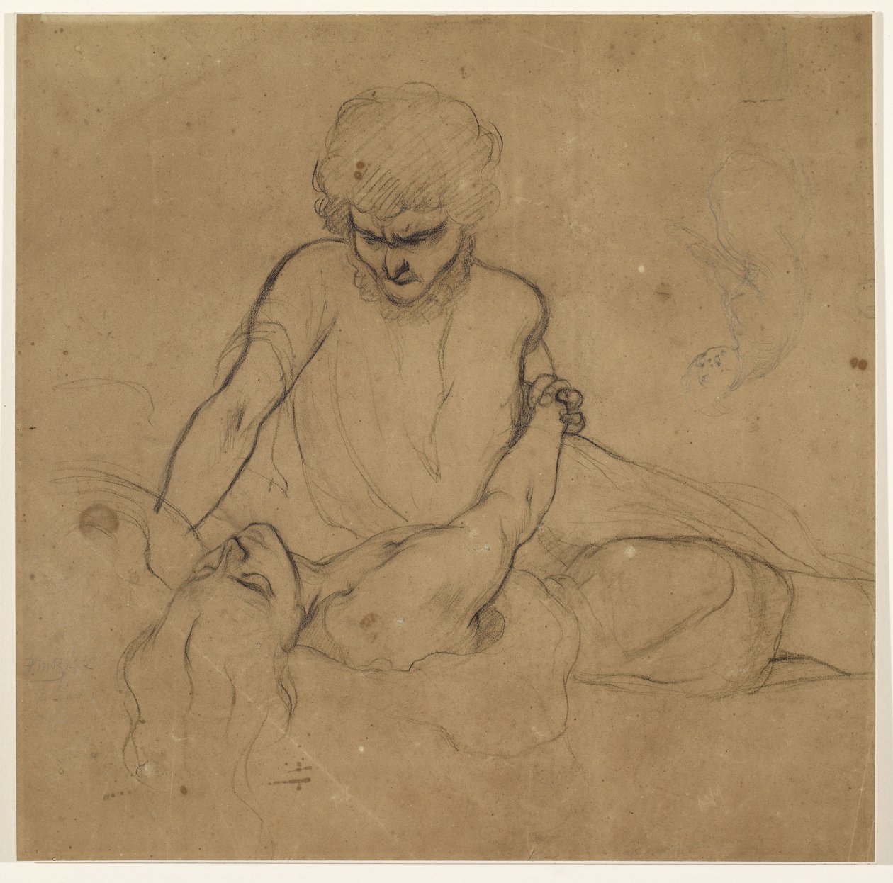 Parisina&39;s Sleep - Study for Prince Azo e Parisina de Ford Madox Brown