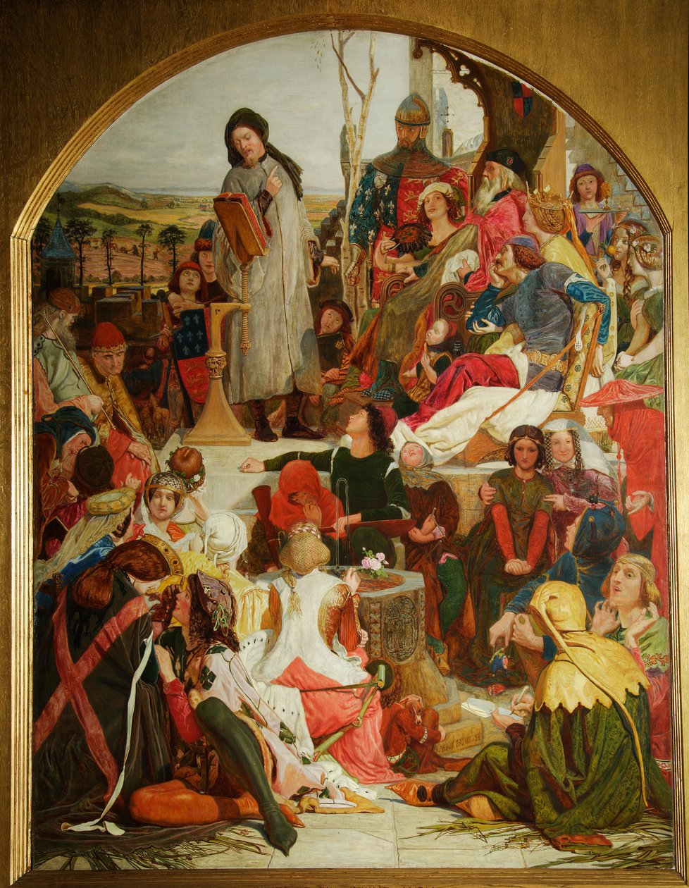 Chaucer na corte de Edward III, 1847-1852 de Ford Madox Brown