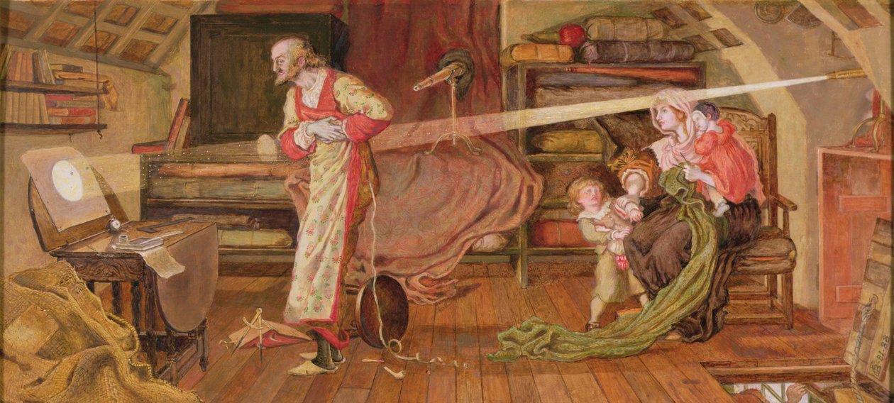 Crabtree observando o Trânsito de Vénus em 1639 de Ford Madox Brown