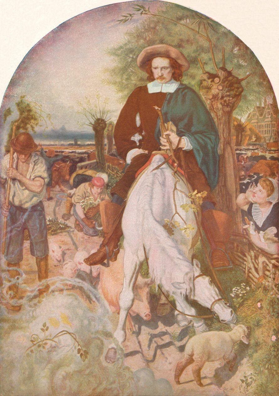 Cromwell em sua fazenda, 1874, 1918 de Ford Madox Brown