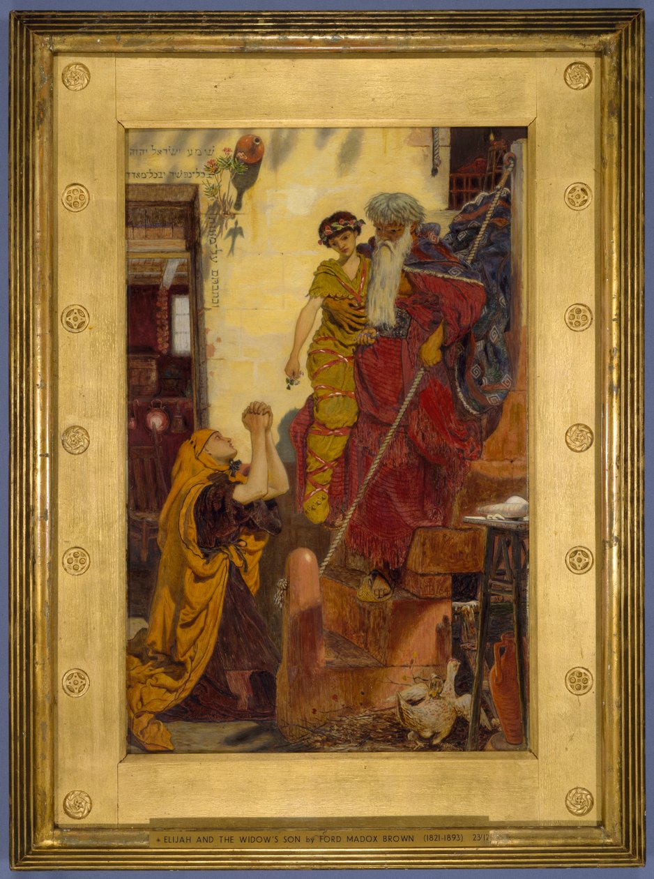Elias e o filho da viúva, 1864 de Ford Madox Brown
