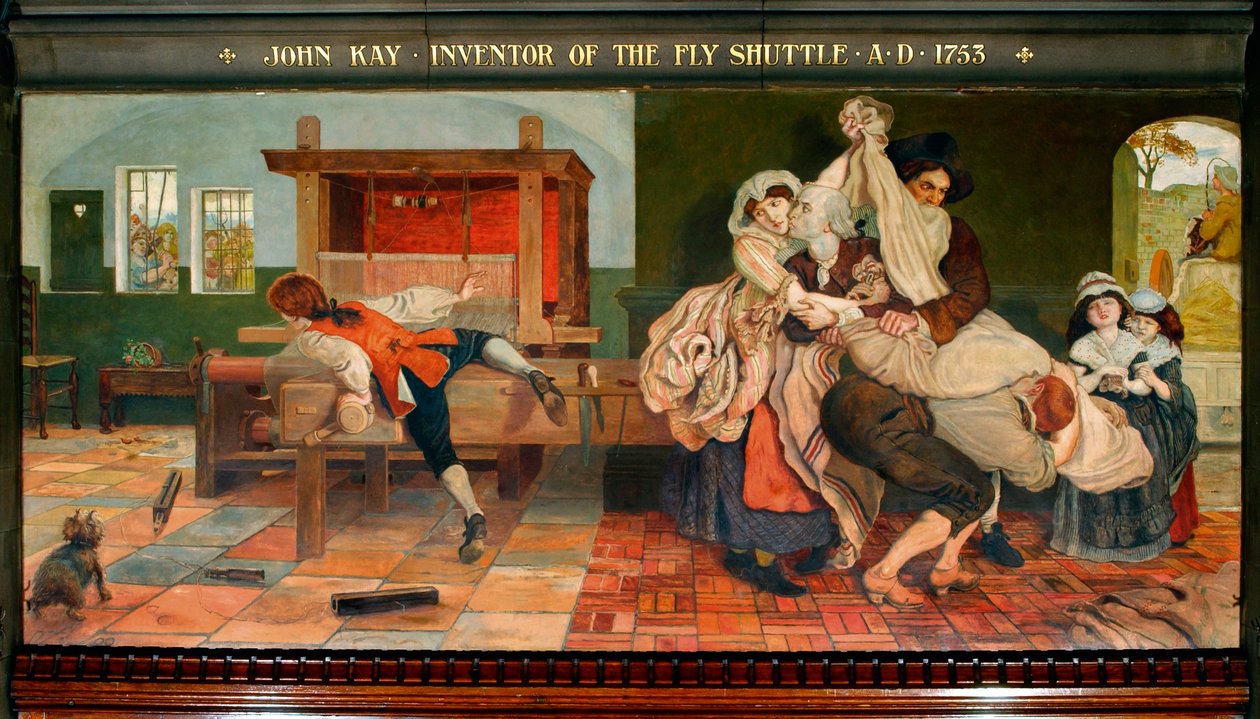 John Kay Inventor do vaivém aéreo AD 1753 de Ford Madox Brown