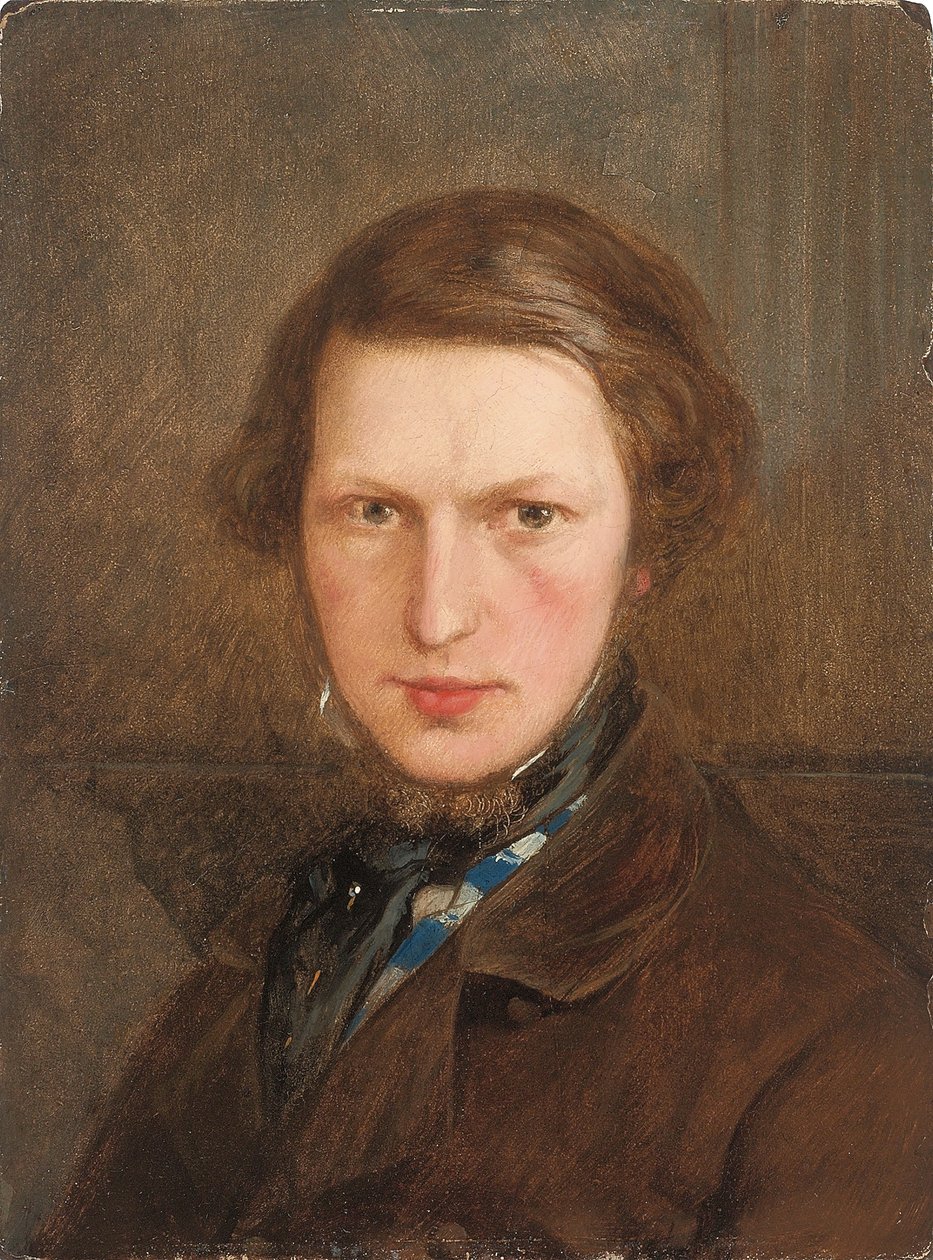 Auto-retrato em um casaco marrom, c. 1844 de Ford Madox Brown