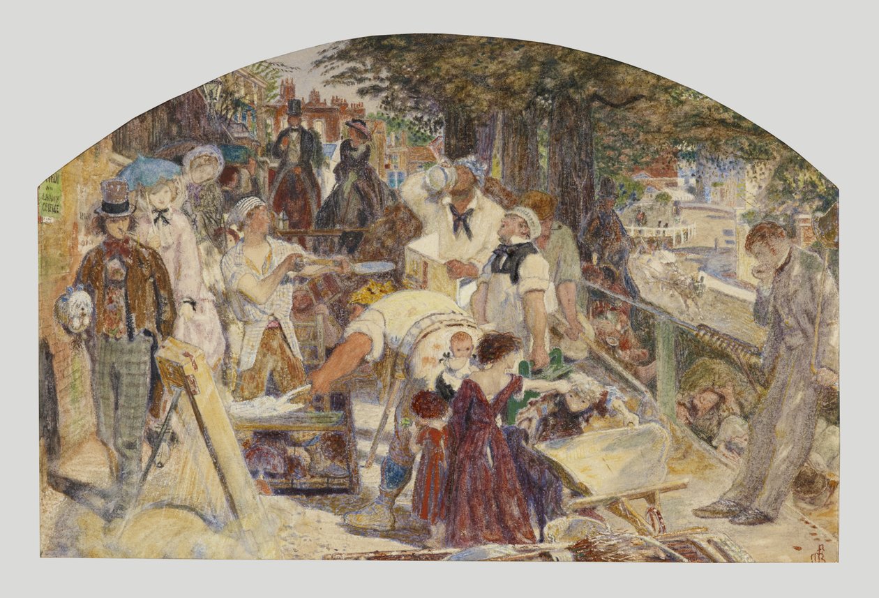 Estudo para a pintura "Trabalho", c.1856 (aguarela sobre papel) de Ford Madox Brown