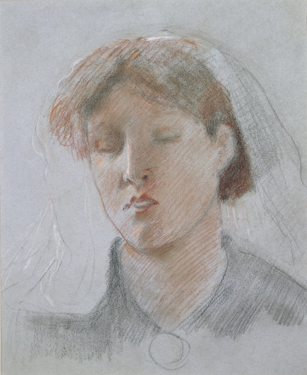 A esposa do artista, Emma, no dia do casamento de Ford Madox Brown