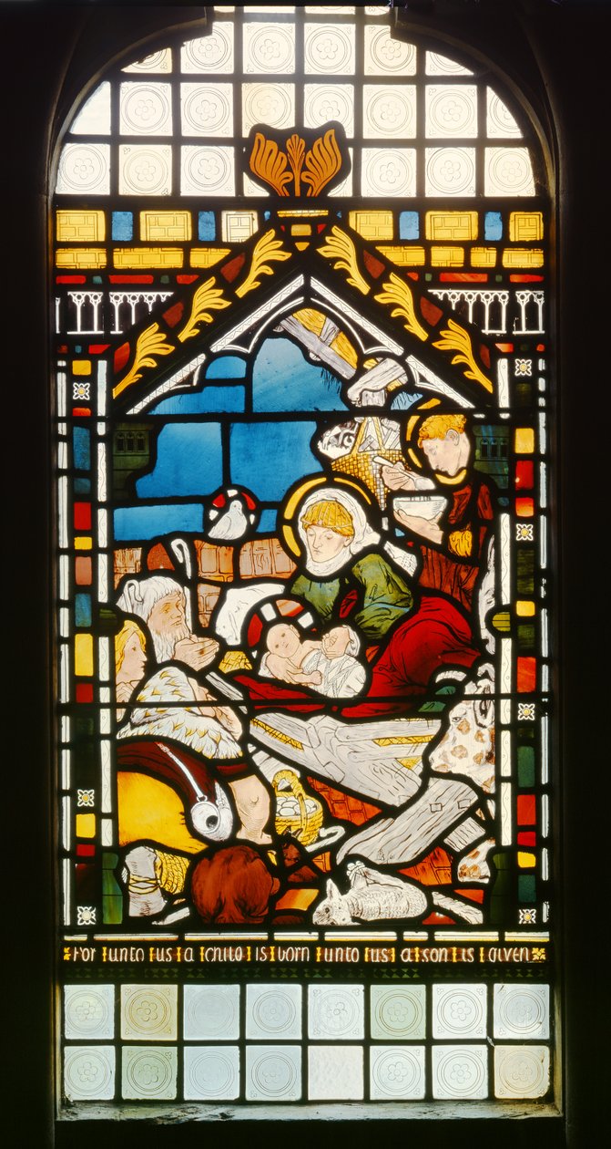 A Natividade, 1861 (vitral) de Ford Madox Brown
