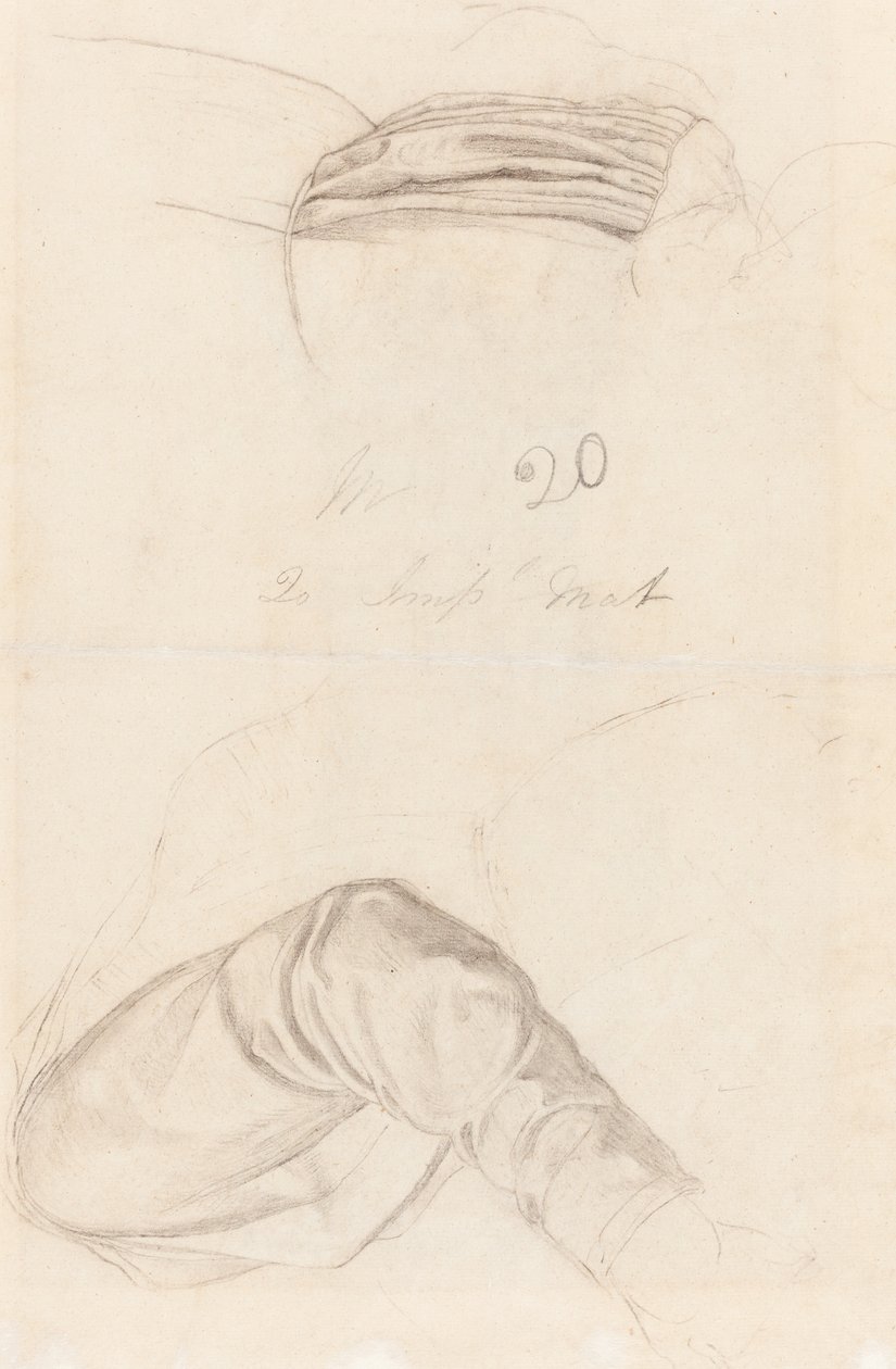Dois estudos de cortinas [verso] de Ford Madox Brown