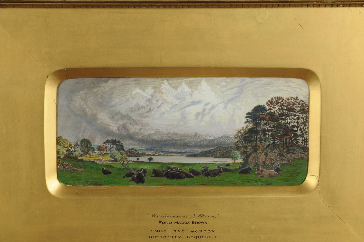 Windermere - A Storm, 1848 (wc no papel) de Ford Madox Brown