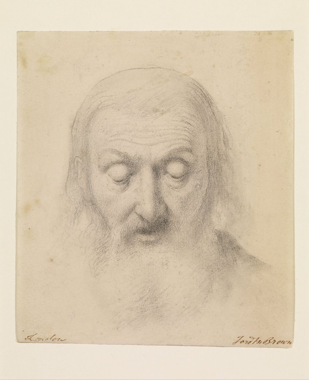 Wycliffe Lendo sua Tradução da Bíblia - Estudo para o Chefe de Wycliffe de Ford Madox Brown