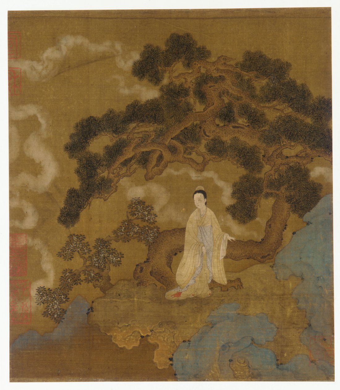 Senhora sob um pinheiro retorcido de Formerly attributed to Zhou Wenju