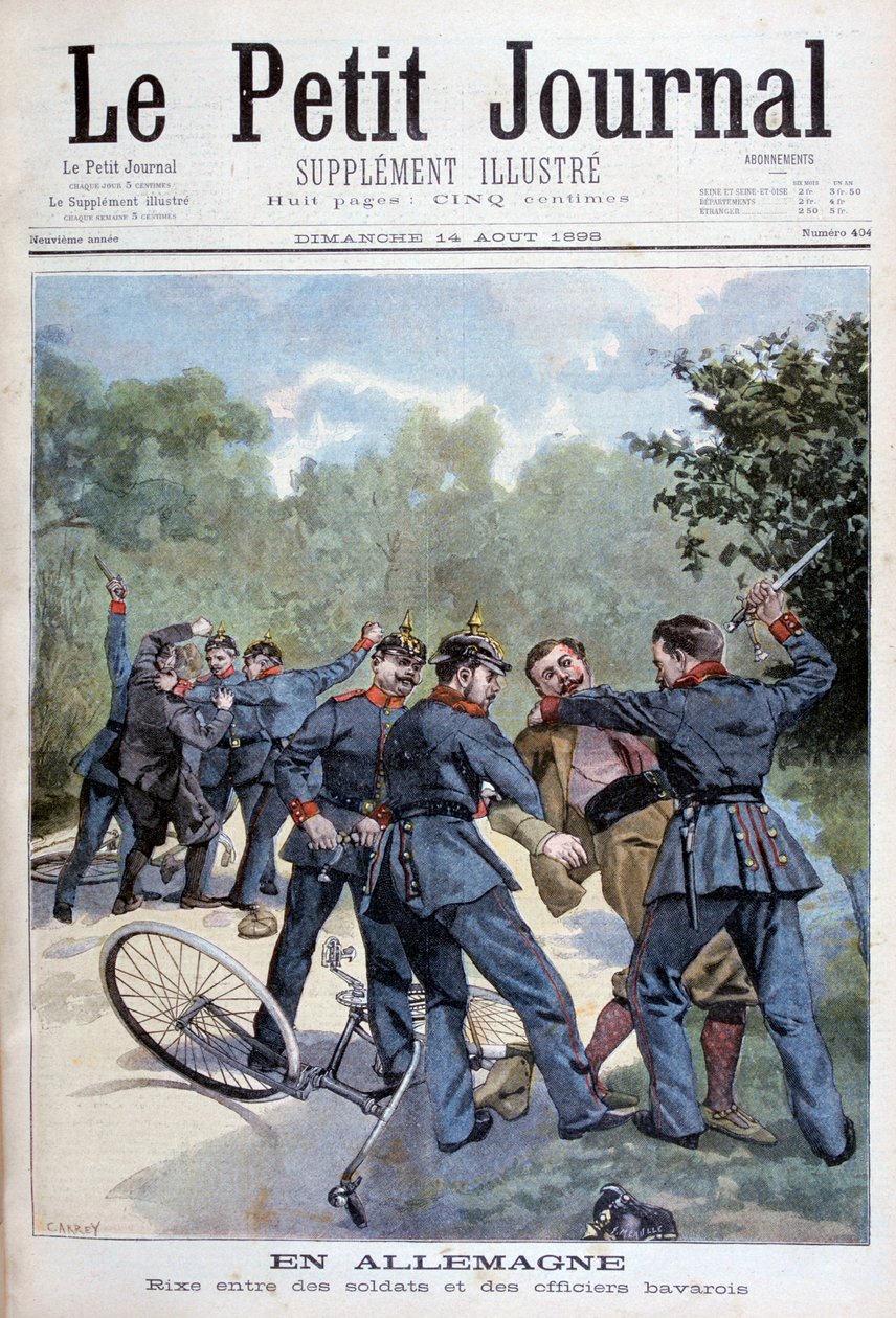 Uma briga entre soldados alemães e oficiais da Baviera, Alemanha, 1898 de Fortuné Méaulle