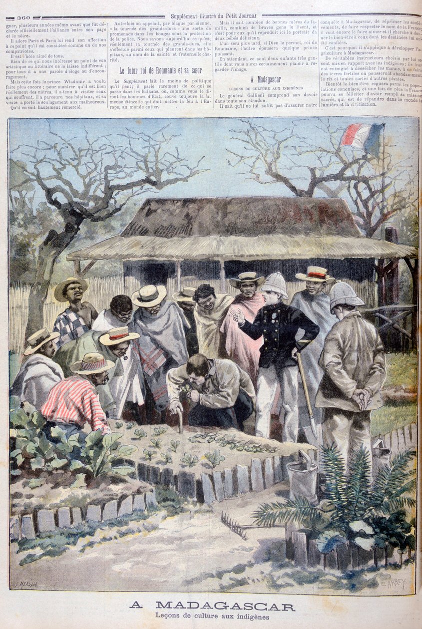Lição agrícola para os povos indígenas de Madagascar, 1897 de Fortuné Méaulle