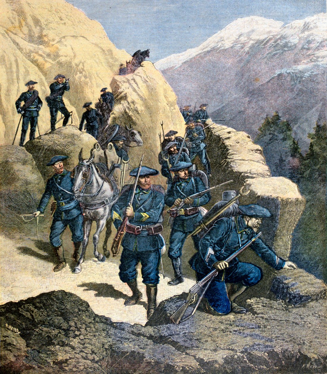 Chasseurs alpinos, 1891 de Fortuné Méaulle