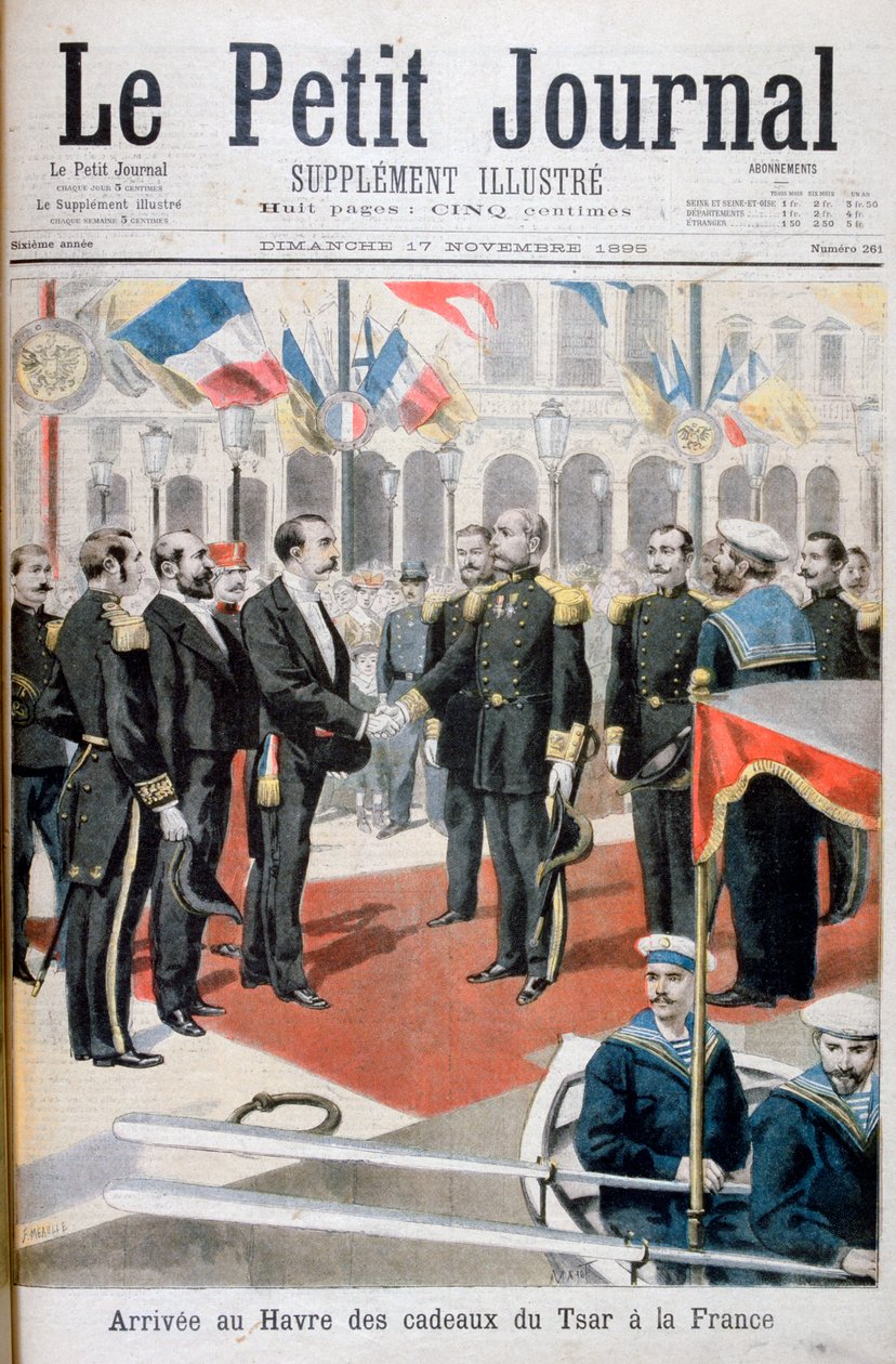 Chegada em Le Havre dos presentes do czar na França, 1895 de Fortuné Méaulle