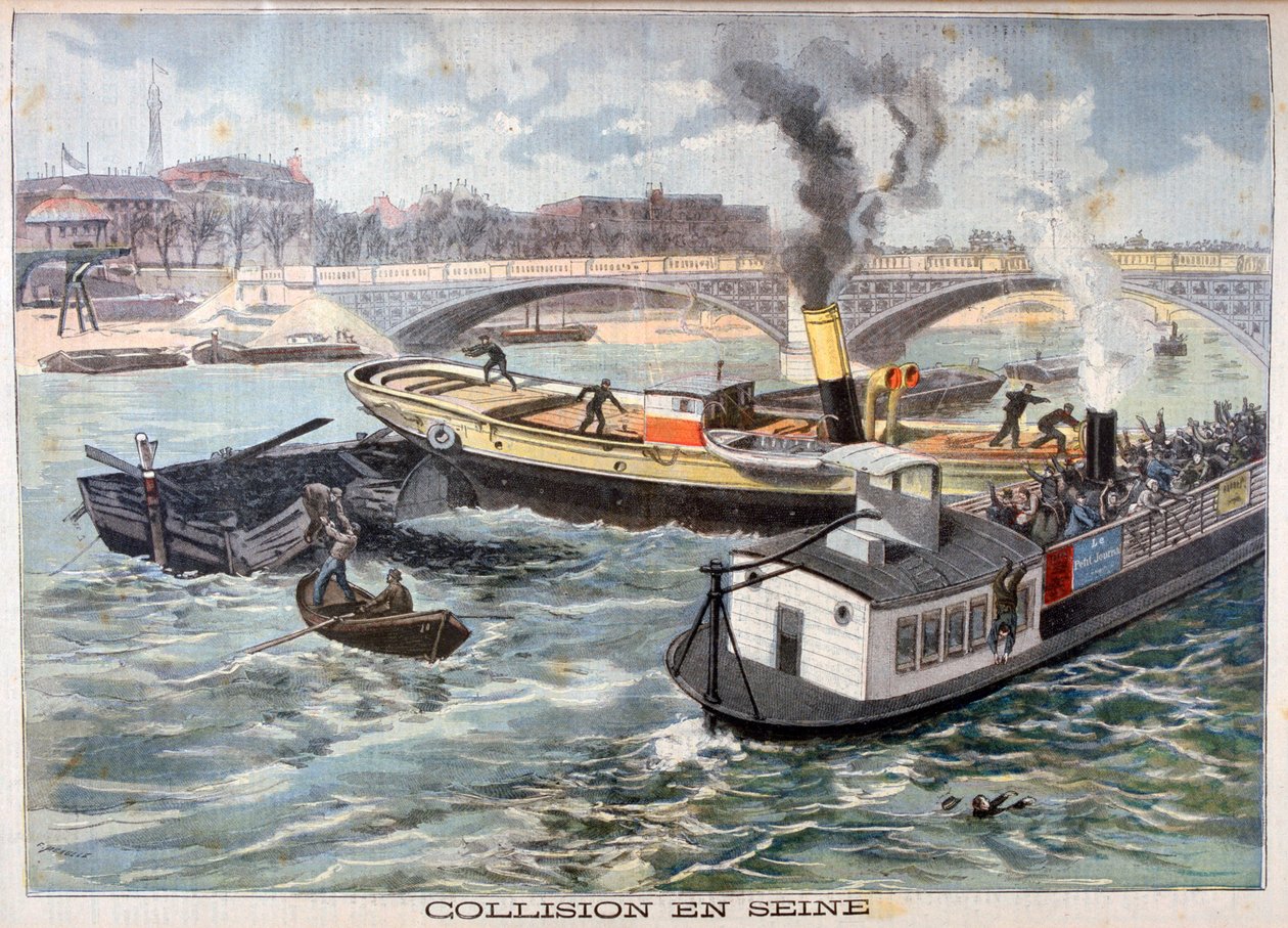 Colisão no Sena, Paris, 1897 de Fortuné Méaulle