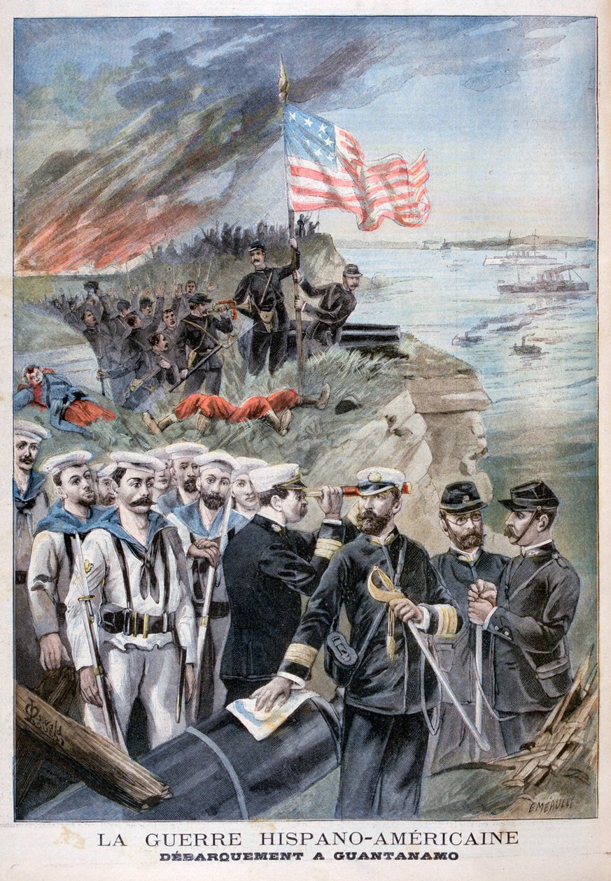 Desembarque de tropas em Guantánamo, Cuba, 1898. de Fortuné Méaulle