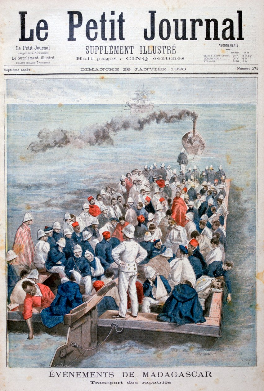 Eventos em Madagascar: o repatriamento de tropas francesas, 1896 de Fortuné Méaulle