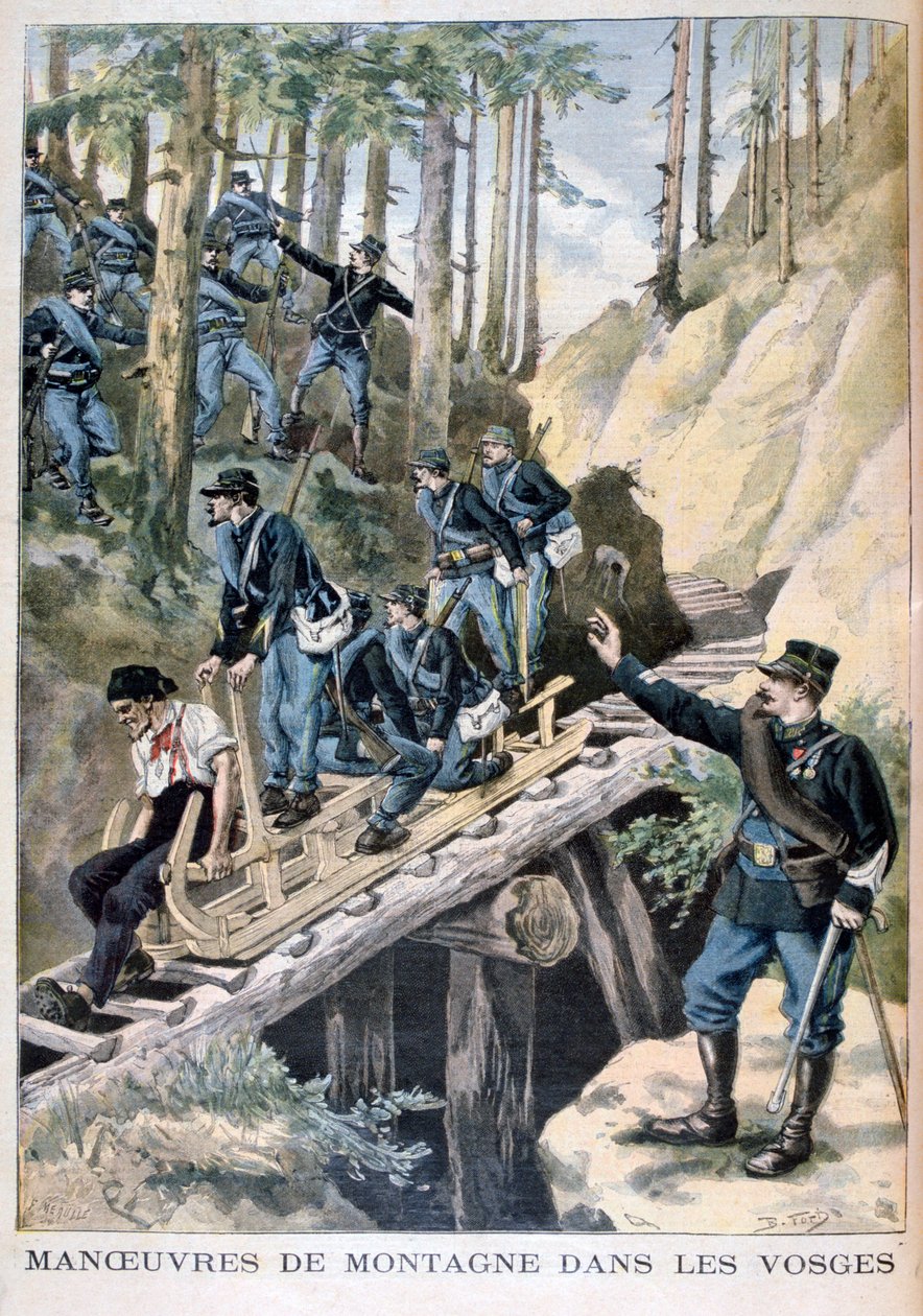 Manobras militares francesas nas montanhas Vosges, 1896 de Fortuné Méaulle